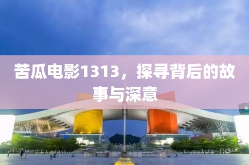 苦瓜電影1313，探尋背后的故事與深意