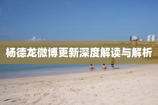 楊德龍微博更新深度解讀與解析