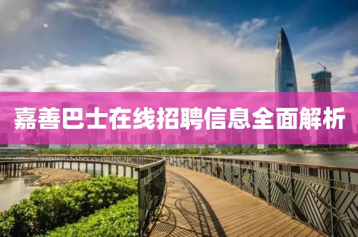 嘉善巴士在線招聘信息全面解析