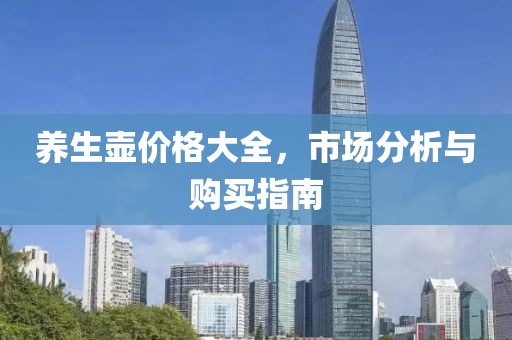 養(yǎng)生壺價格大全，市場分析與購買指南