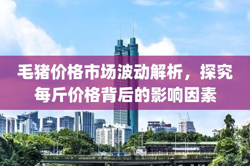 毛豬價格市場波動解析，探究每斤價格背后的影響因素