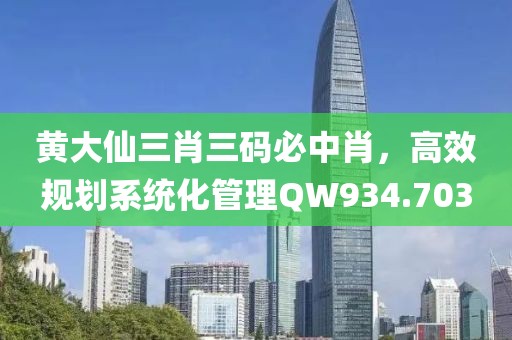 黃大仙三肖三碼必中肖，高效規(guī)劃系統(tǒng)化管理QW934.703