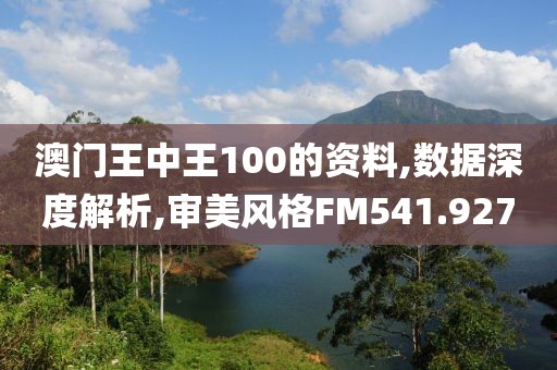澳門王中王100的資料,數(shù)據(jù)深度解析,審美風(fēng)格FM541.927